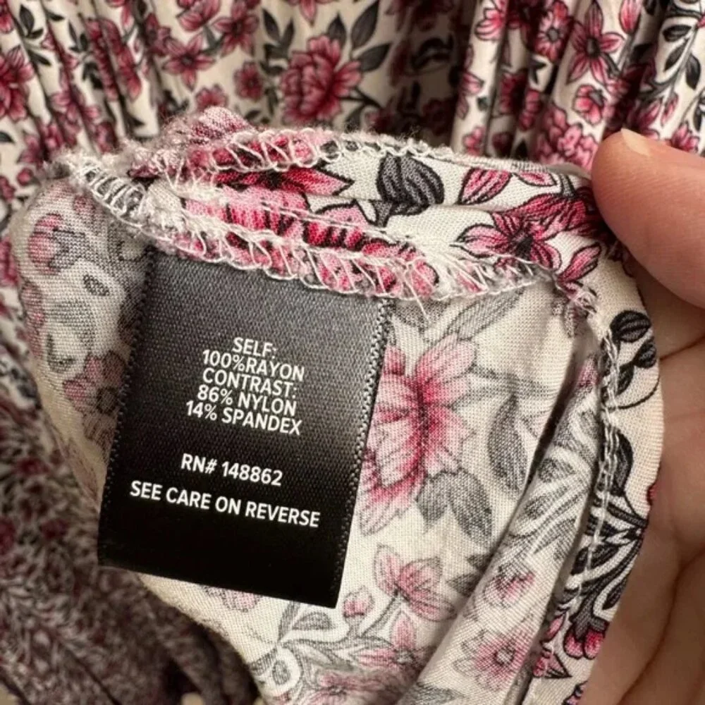Torrid Pink Floral Lace Yoke Challis Maxi Dress
